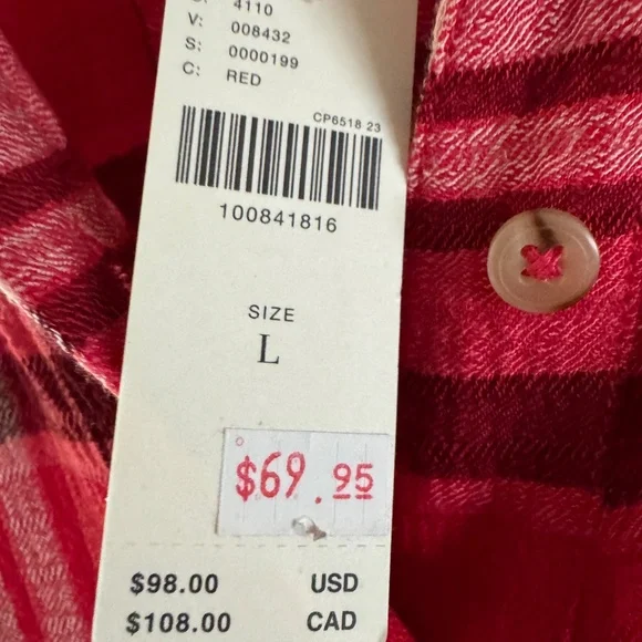 Anthropologie Pilcro Plaid Gauze Shirt-XL-NWT - Picture 12 of 12